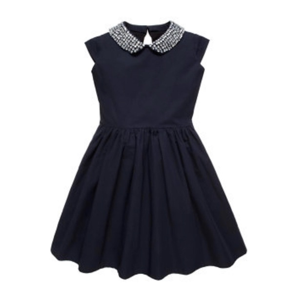 Kate Spade New York Peter Pan Rhinestone collar Girls Kimberly Dress size 7 - Picture 1 of 8